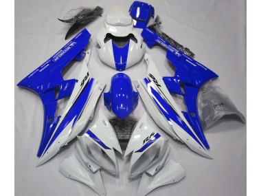 Gloss White and Blue 2006-2007 Yamaha R6 Motorcycle Fairing