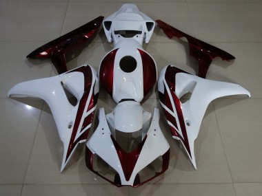 Gloss White and Deep Red 2006-2007 Honda CBR1000RR Motorcycle Fairing