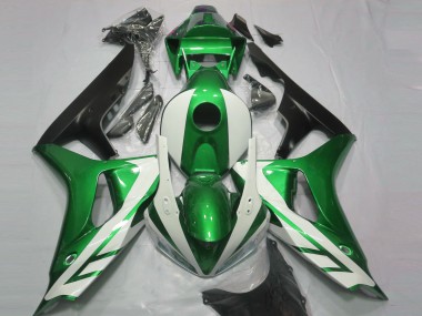 Gloss White and Green 2006-2007 Honda CBR1000RR Motorcycle Fairing