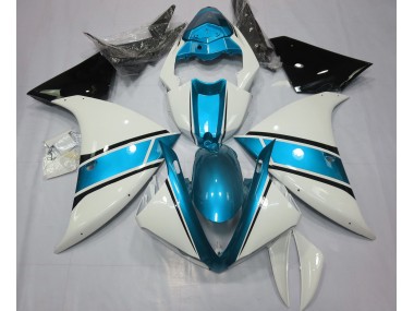 Gloss White and Light Blue 2009-2011 Yamaha R1 Motorcycle Fairing