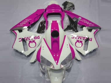 Gloss White and Pink PRAMAC 2003-2004 Honda CBR600RR Motorcycle Fairing