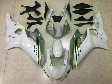 Gloss White and Silver 2017-2021 Yamaha R6 Motorcycle Fairing