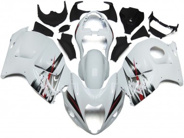 Gloss White and Silver Style 1997-2007 Suzuki GSXR 1300 Hayabusa Motorcycle Fairing