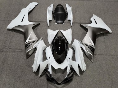 Gloss White and Silver Style 2011-2024 Suzuki GSXR 600-750 Motorcycle Fairing