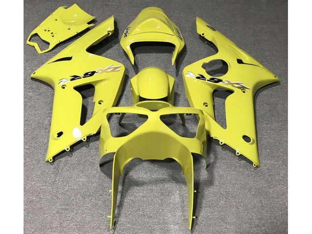 Gloss Yellow 2003-2004 Kawasaki ZX6R Motorcycle Fairing