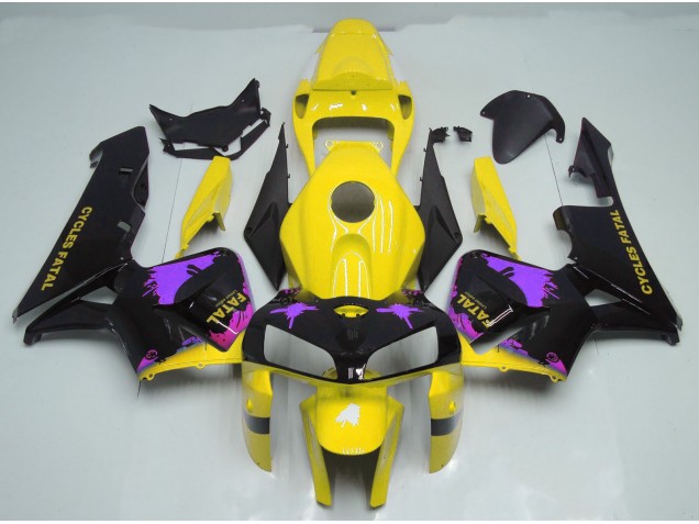 Gloss Yellow & Purple Splatter 2005-2006 Honda CBR600RR Motorcycle Fairing