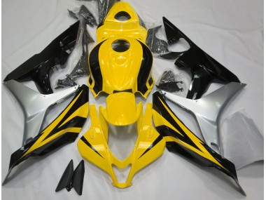 Gloss Yellow Silver and Black 2007-2008 Honda CBR600RR Motorcycle Fairing