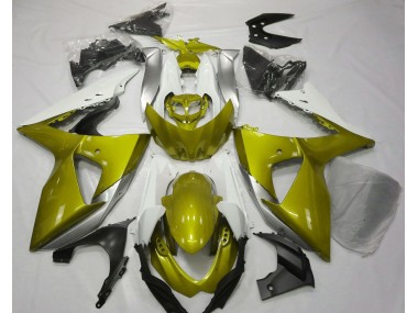 Gloss Yellow & White 2009-2016 Suzuki GSXR 1000 Motorcycle Fairing