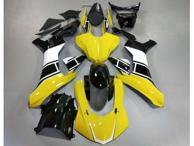 Gloss Yellow White and Black 2015-2019 Yamaha R1 Motorcycle Fairing