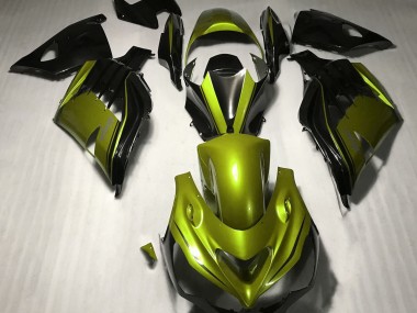 Gloss Yellow and Black 2012-2021 Kawasaki ZX14R Motorcycle Fairing