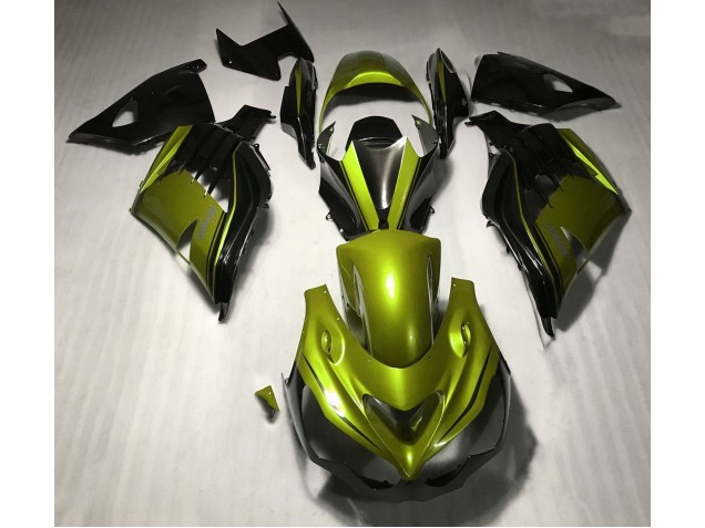 Gloss Yellow and Black 2012-2021 Kawasaki ZX14R Motorcycle Fairing