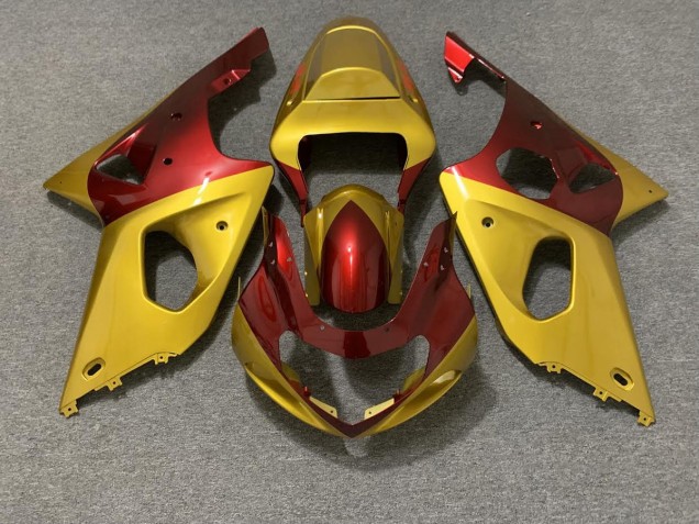 Gold and Red 2000-2002 Suzuki GSXR 1000 Motorcycle Fairing