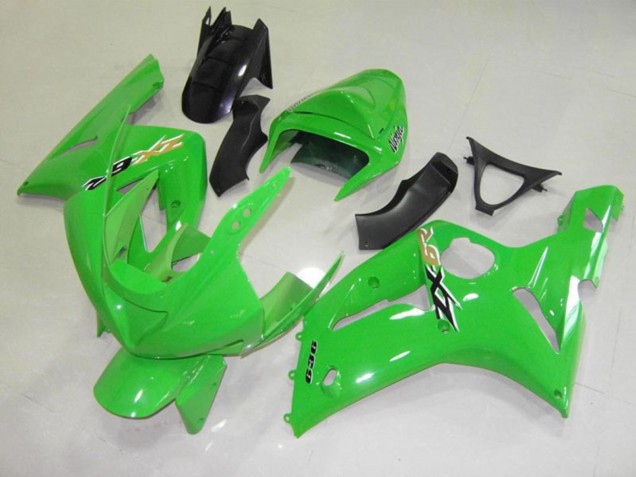 Green Black Cheq 2003-2004 Kawasaki ZX6R Motorcycle Fairing