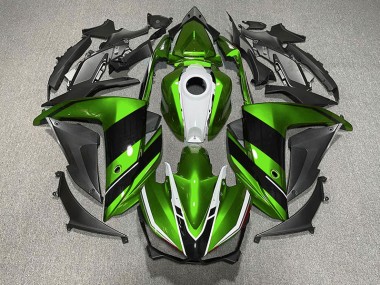 Green Black and White 2015-2018 Yamaha R3 Motorcycle Fairing