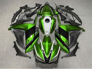 Green Black and White 2015-2018 Yamaha R3 Motorcycle Fairing