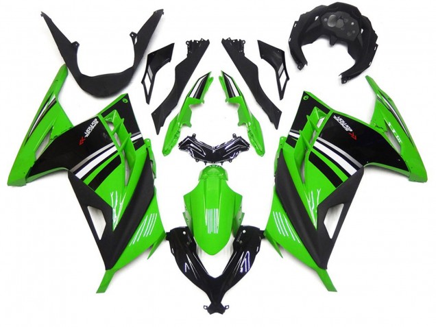 Green Black and White Gloss 2013-2018 Kawasaki Ninja 300 Motorcycle Fairing