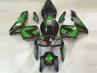 Green & Red Outline 2005-2006 Honda CBR600RR Motorcycle Fairing