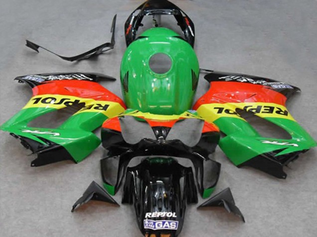 Green Repsol 2002-2012 Honda VFR800 Motorcycle Fairing