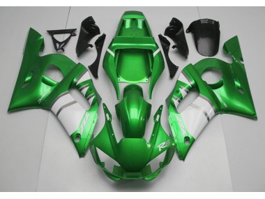 Green & White 1998-2002 Yamaha R6 Motorcycle Fairing