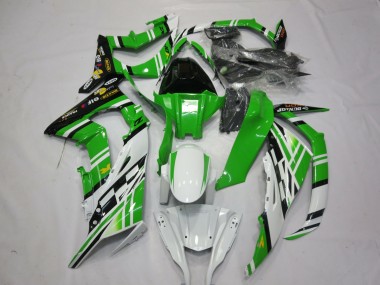 Green White Black 1 2011-2015 Kawasaki ZX10R Motorcycle Fairing