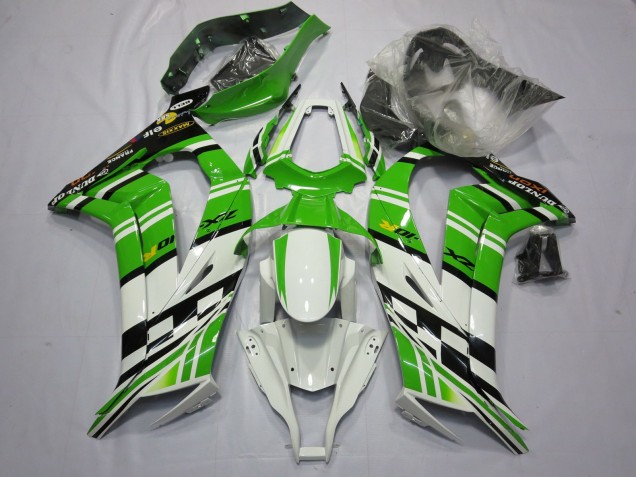 Green White Black 2011-2015 Kawasaki ZX10R Motorcycle Fairing