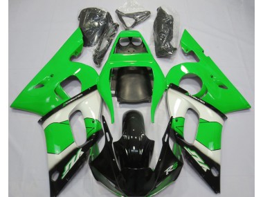 Green White and Black 1998-2002 Yamaha R6 Motorcycle Fairing