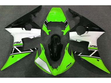 Green White and Black 2003-2004 Yamaha R6 Motorcycle Fairing