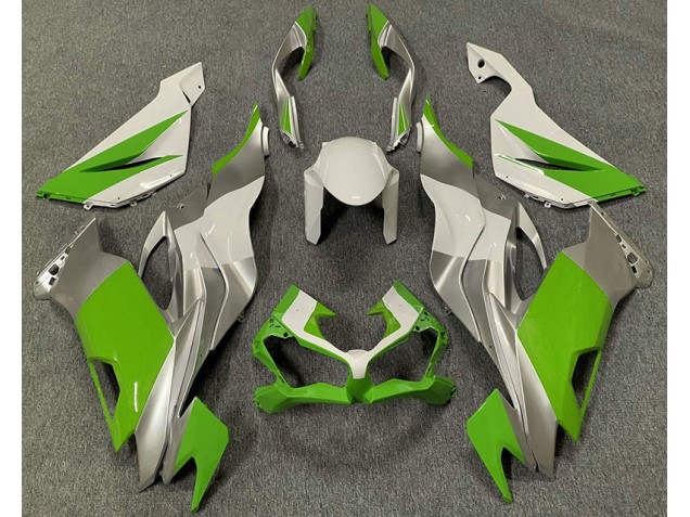 Green White and Silver 2019-2023 Kawasaki ZX6R Motorcycle Fairing