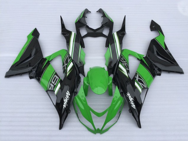 Green and Black High Gloss 2013-2018 Kawasaki ZX6R Motorcycle Fairing