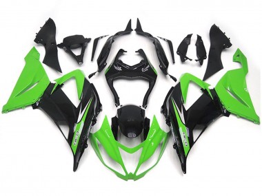 Green and Black Vibrant OEM Style 2013-2018 Kawasaki ZX6R Motorcycle Fairing