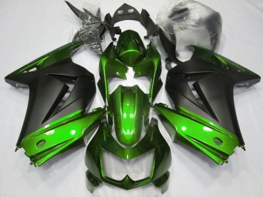 Green and Matte Black 2008-2012 Kawasaki Ninja 250 Motorcycle Fairing