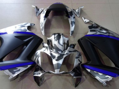 Grey Camouflage & Blue 2002-2012 Honda VFR800 Motorcycle Fairing