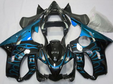 Light Blue Flame 2001-2003 Honda CBR600 F4i Motorcycle Fairing