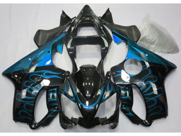 Light Blue Flame 2001-2003 Honda CBR600 F4i Motorcycle Fairing