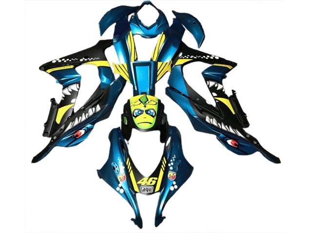 Light Blue Shark 2016-2019 Kawasaki ZX10R Motorcycle Fairing