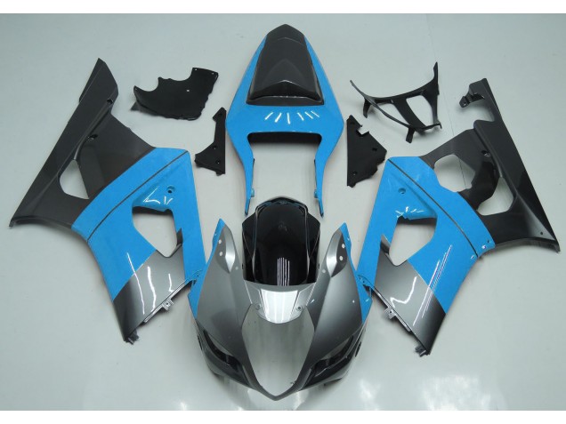 Light Blue Silver and Black 2003-2004 Suzuki GSXR 1000 Motorcycle Fairing