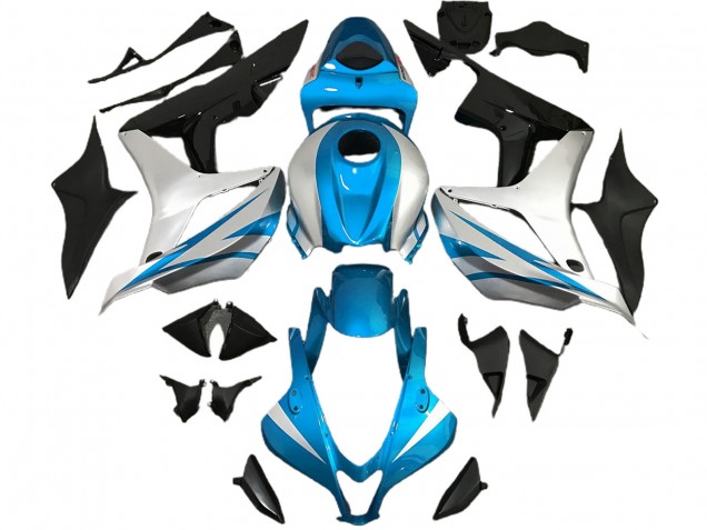 Light Blue and Silver OEM Style 2007-2008 Honda CBR600RR Motorcycle Fairing