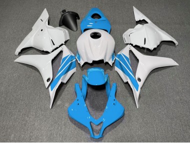 Light Blue and White Side Stripe 2009-2012 Honda CBR600RR Motorcycle Fairing