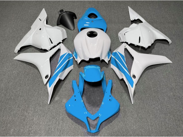 Light Blue and White Side Stripe 2009-2012 Honda CBR600RR Motorcycle Fairing