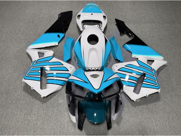 Light Blue and White Wings 2005-2006 Honda CBR600RR Motorcycle Fairing