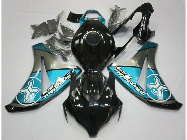 Light Blue on Black Custom 2008-2011 Honda CBR1000RR Motorcycle Fairing