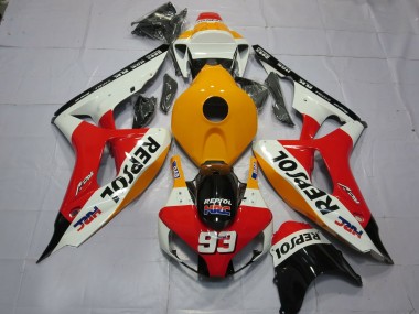 Light Orange White Repsol 2006-2007 Honda CBR1000RR Motorcycle Fairing