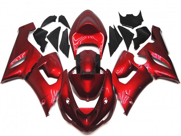 Maroon Red 2005-2006 Kawasaki ZX6R Motorcycle Fairing