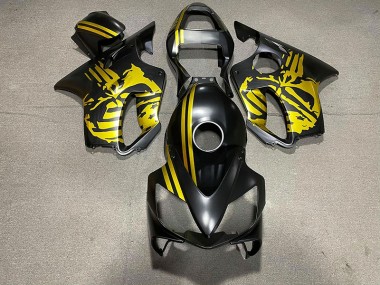 Matte Black & Gold Skull 2001-2003 Honda CBR600 F4i Motorcycle Fairing