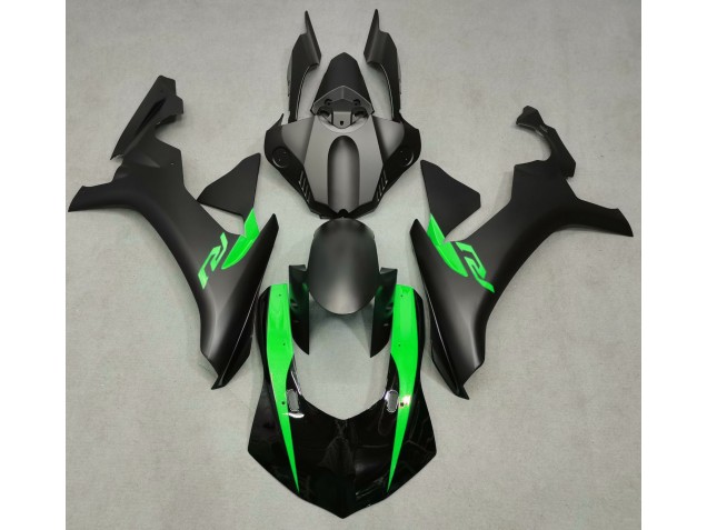 Matte Black & Green 2015-2019 Yamaha R1 Motorcycle Fairing