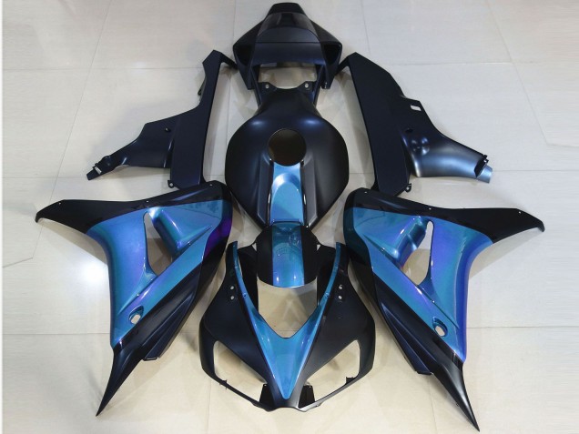 Matte Black & Light Blue 2006-2007 Honda CBR1000RR Motorcycle Fairing