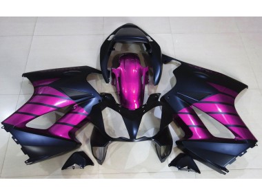 Matte Black & Pink 2002-2012 Honda VFR800 Motorcycle Fairing