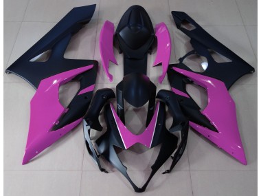 Matte Black & Pink 2005-2006 Suzuki GSXR 1000 Motorcycle Fairing