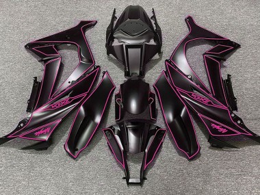 Matte Black & Pink Lining 2011-2015 Kawasaki ZX10R Motorcycle Fairing