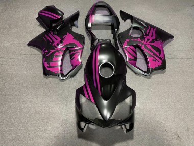 Matte Black & Pink Skull 2001-2003 Honda CBR600 F4i Motorcycle Fairing